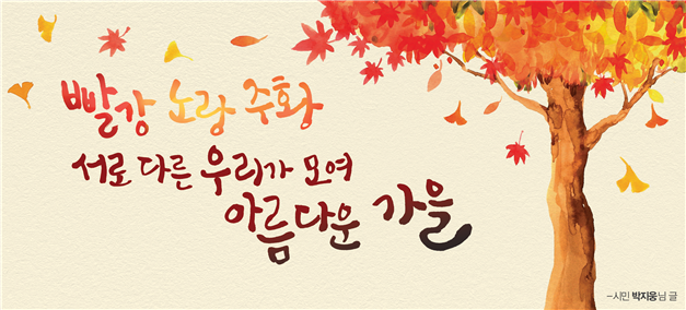 “빨강 노랑 주황 서로 다른 우리가 모여 아름다운 가을.”서울시, 꿈새김판 문안 공개